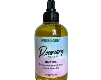 Rosemary Hair Oil: Argan, Olive & Jojoba Blend - Herbal Hair Growth (4 oz)
