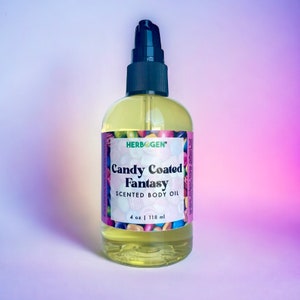 Candy Coated Fantasy Body Oil, Scented Moisturizing Body Oil, Organic All Natural Fragrance Body Oil, Self Care Gift, Massage Oil
