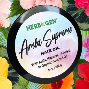 Amla Supreme Amla oil, Shikaikai, Hibiscus oil Organic Coconut oil Hairdress, Hair Growth,