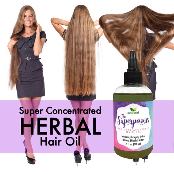 Ayurvedic Hair Scalp Growth Oil With 10 Herbs For Healthy Etsy