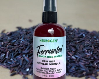 Black Fermented Rice Water Hair Mist: Herbal Hair Growth Spray
