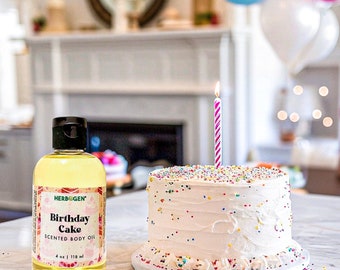 Birthday Cake Scented Body Oil, Bath & Body Fragrance Oil, Handmade Moisturizing Skincare Oil, Sweet Cake Scent Hydrating Oil, Body Care