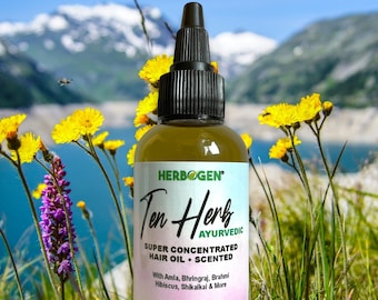 Ayurvedic Hair & Scalp Growth Oil With 10 Herbs for Healthy Shiny Hair