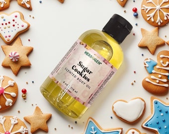 Sugar Cookies Scented Body Oil: Fast-Absorbing, Natural Oils (4 fl oz)