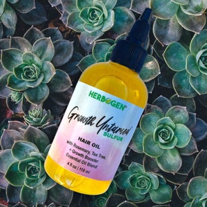 Growth Untamed Super Sulfur Hair Oil - Rosemary & Tea Tree, 4 oz, Hair Growth, Castor hair oil, Olive hair oil