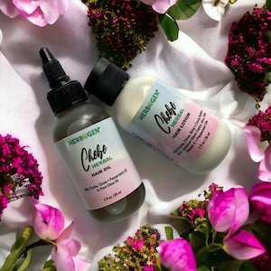 Chebe Hair Growth Oil and Lotion Bundle: Natural Herbal Treatment