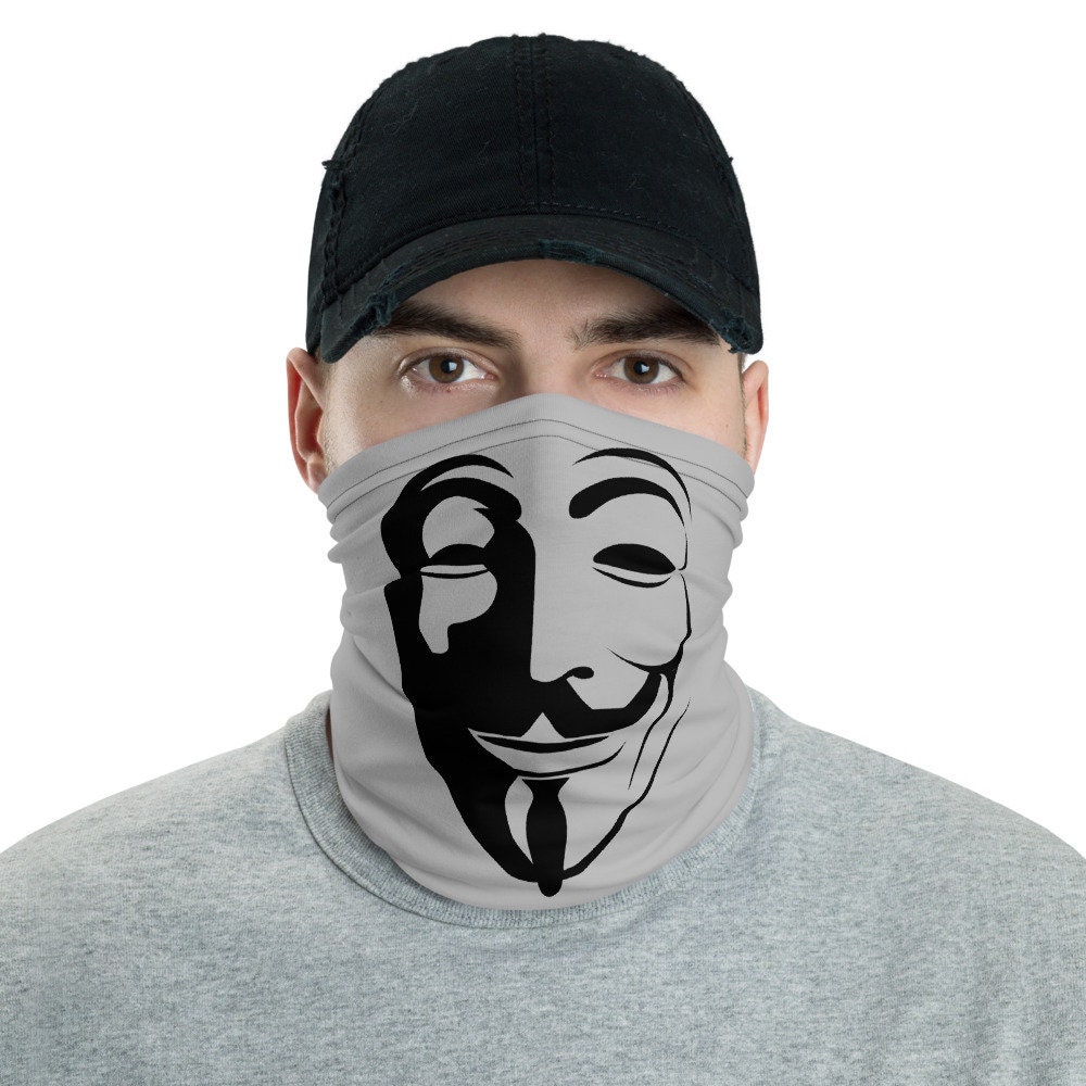Guy Fawkes Anonymous Face Mask Cover Motorcycle Neck Gaiter | Etsy