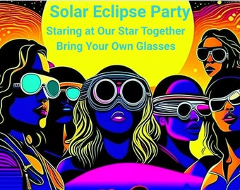 Solar Eclipse Party Printable Invitation 4x6 PDF Staring at Our Star Together