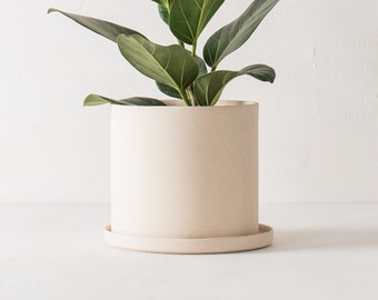 8" Minimal Planter | Raw Stoneware