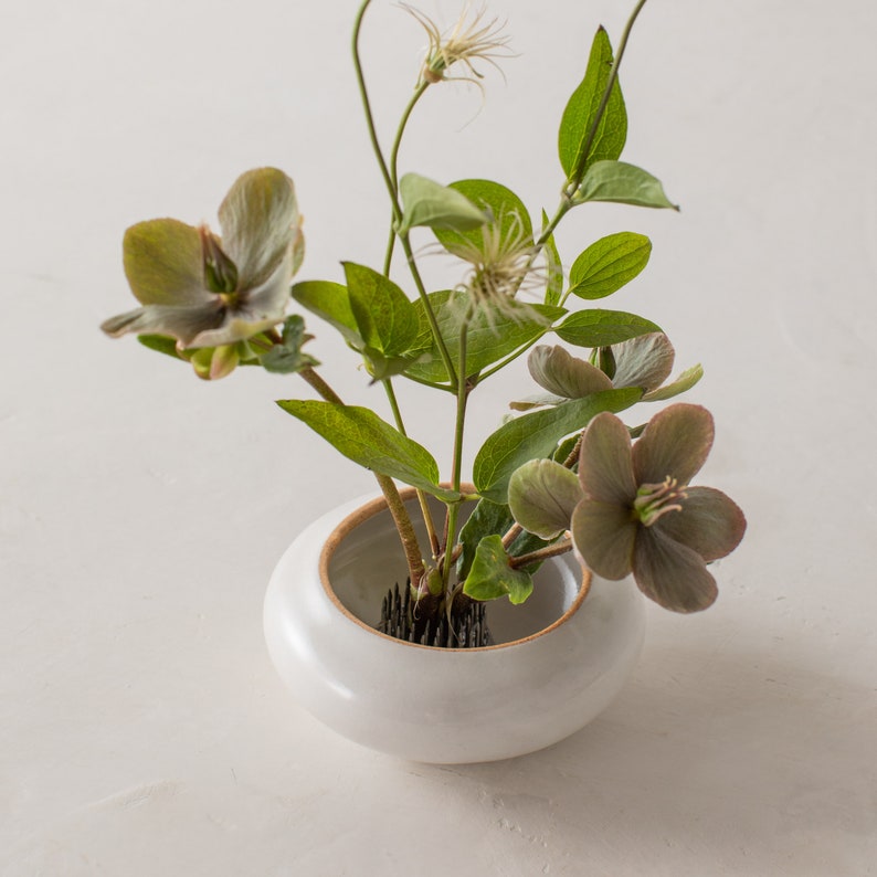 Ikebana No. 1 Stoneware Vase + Kenzan