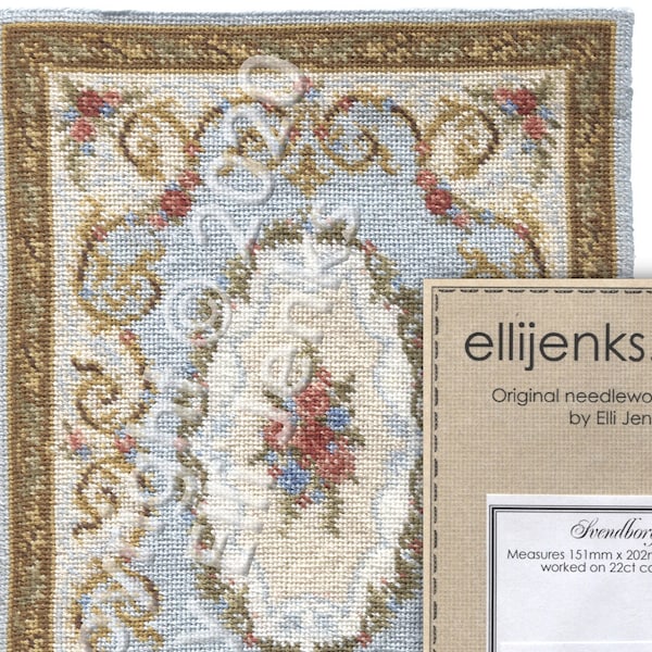 Dollhouse Carpet Pattern For Needlepoint or Cross Stitch - Svendborg