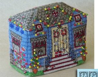 3D BrightSea Village 3 Christmas Cottage Cross Stitch Pattern PDF