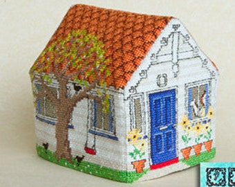 Padrão de ponto cruz BrightSea Village 1 Cherry Tree Cottage PDF Modelo 3D