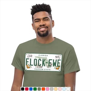 Florida FLOCK-EWE Novelty Plate T-shirt, Anti Flock-kamera, Anti ALPR