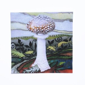 Fabric Patch: Panthera Mushroom, recycled polyester, dye sublimation, Panthera, iron on & sew on applique fabric panel, eco-friendly gift