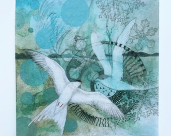 Fabric Patch: Arctic Tern, recycled polyester, iron & sew on, machine washable, shipping included