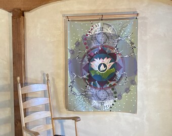 Tapestry, original mandala design, 100% cotton twill, wall hanging, home decor Lotus Mandala