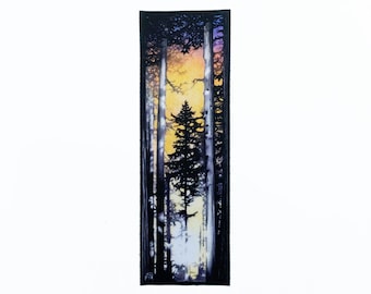 Fabric Patch: Tree, recycled polyester, iron & sew on applique fabric panel, eco-friendly gift, Light In The Forest