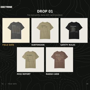 Dope Card T-Shirt, Long Range Shooting Shirt, Ballistic Data Back Print, Precision Rifle Gift, Garment Dyed Heavyweight Tee image 17