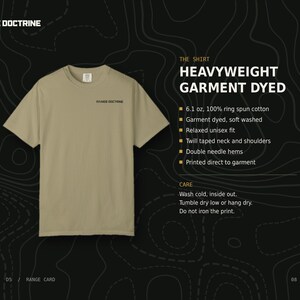 Range Card T-Shirt, Topographic Map Shooting Shirt, Long Range Hunting Back Print, Hunter Gift, Garment Dyed Heavyweight Tee image 15