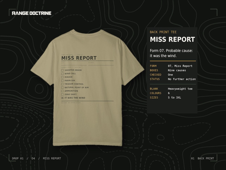 Funny Shooting T-Shirt, It Was the Wind Shirt, Long Range Shooter Humor, Precision Rifle Gift, Garment Dyed Heavyweight Tee image 1