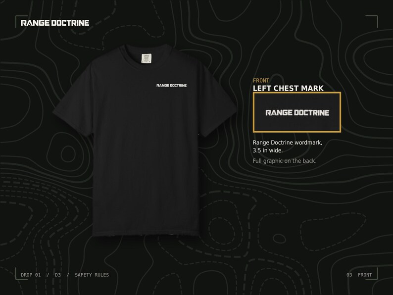 Camiseta con normas de seguridad para armas de fuego, camiseta para oficial de campo de tiro, estampado de seguridad en la espalda, regalo para instructor de tiro, camiseta de tejido grueso teñida en prenda. imagen 5