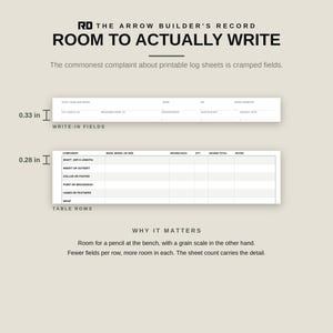 Printable Archery Log Book, Arrow Build and Bow Tuning Log Sheets PDF, FOC Worksheet, Sight Marks, Broadhead Tuning, Bowhunting Record image 7