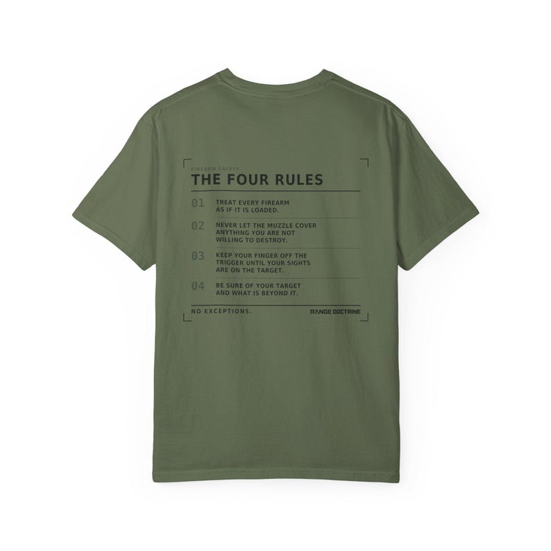 Camiseta con normas de seguridad para armas de fuego, camiseta para oficial de campo de tiro, estampado de seguridad en la espalda, regalo para instructor de tiro, camiseta de tejido grueso teñida en prenda. imagen 20