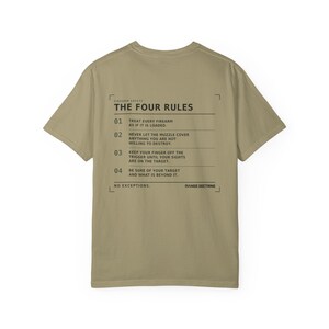 Camiseta con normas de seguridad para armas de fuego, camiseta para oficial de campo de tiro, estampado de seguridad en la espalda, regalo para instructor de tiro, camiseta de tejido grueso teñida en prenda. imagen 8