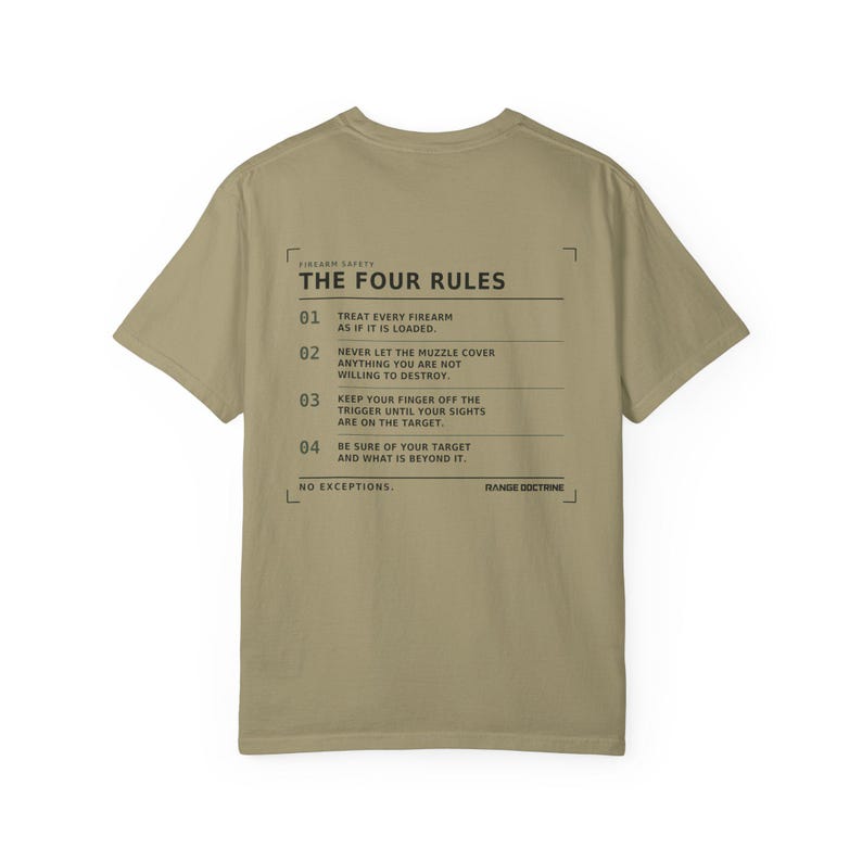 Camiseta con normas de seguridad para armas de fuego, camiseta para oficial de campo de tiro, estampado de seguridad en la espalda, regalo para instructor de tiro, camiseta de tejido grueso teñida en prenda. imagen 8