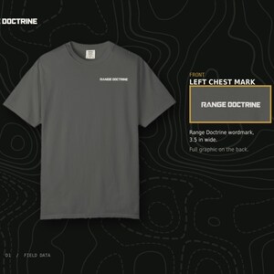 Dope Card T-Shirt, Long Range Shooting Shirt, Ballistic Data Back Print, Precision Rifle Gift, Garment Dyed Heavyweight Tee image 5
