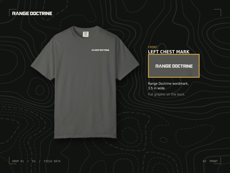 Dope Card T-Shirt, Long Range Shooting Shirt, Ballistic Data Back Print, Precision Rifle Gift, Garment Dyed Heavyweight Tee image 5