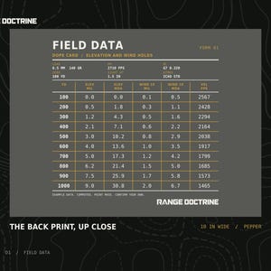 Dope Card T-Shirt, Long Range Shooting Shirt, Ballistic Data Back Print, Precision Rifle Gift, Garment Dyed Heavyweight Tee image 3