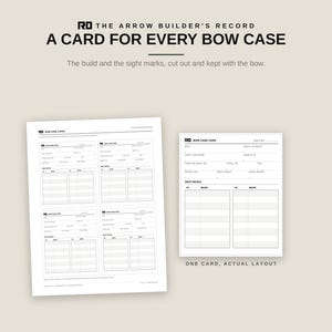 Printable Archery Log Book, Arrow Build and Bow Tuning Log Sheets PDF, FOC Worksheet, Sight Marks, Broadhead Tuning, Bowhunting Record image 8