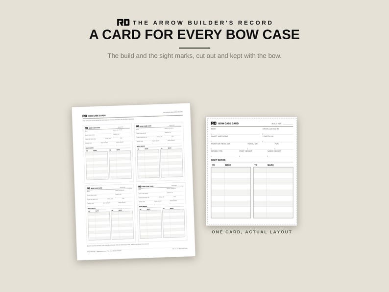 Printable Archery Log Book, Arrow Build and Bow Tuning Log Sheets PDF, FOC Worksheet, Sight Marks, Broadhead Tuning, Bowhunting Record image 8