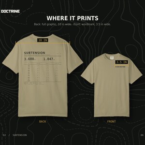 MIL MOA Reference T-Shirt, Long Range Shooting Shirt, Scope Math Back Print, Precision Rifle Gift, Garment Dyed Heavyweight Tee image 11