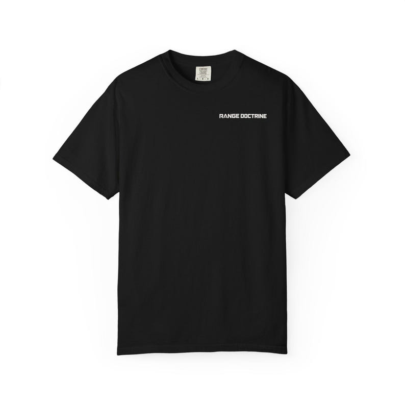 Double Stack Pistol T-Shirt, Technical Line Drawing Back Print, Competition Shooting Shirt, Range Day Gift, Garment Dyed Heavyweight Tee image 11