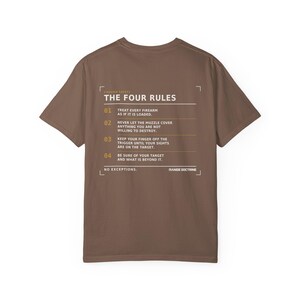 Camiseta con normas de seguridad para armas de fuego, camiseta para oficial de campo de tiro, estampado de seguridad en la espalda, regalo para instructor de tiro, camiseta de tejido grueso teñida en prenda. imagen 12