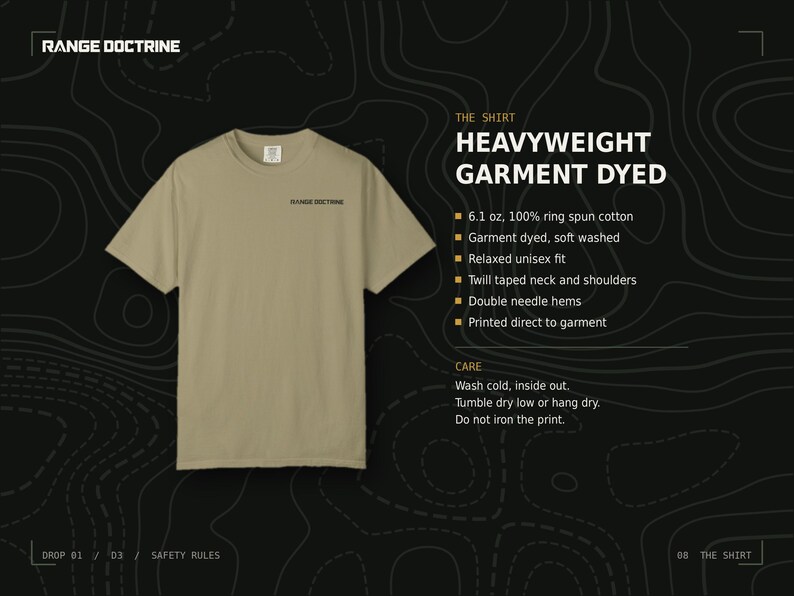 Camiseta con normas de seguridad para armas de fuego, camiseta para oficial de campo de tiro, estampado de seguridad en la espalda, regalo para instructor de tiro, camiseta de tejido grueso teñida en prenda. imagen 15