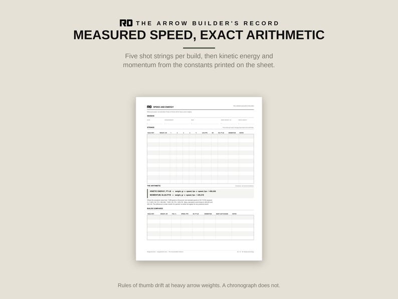Printable Archery Log Book, Arrow Build and Bow Tuning Log Sheets PDF, FOC Worksheet, Sight Marks, Broadhead Tuning, Bowhunting Record image 6
