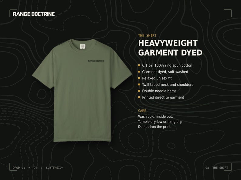 MIL MOA Reference T-Shirt, Long Range Shooting Shirt, Scope Math Back Print, Precision Rifle Gift, Garment Dyed Heavyweight Tee image 15