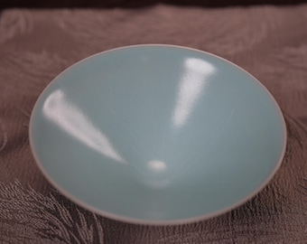 Tazza da tè Ru Ware Douli fatta a mano, smalto celadon craquelé azzurro cielo, 70 ml