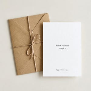 Biglietto d'auguri minimalista personalizzato, messaggio romantico, nota personalizzata (cartoncino)