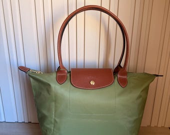 Longchamp Le Pliage L Stor Tote Bag Grön Skol- & Arbetsväska | Fransk Designerväska