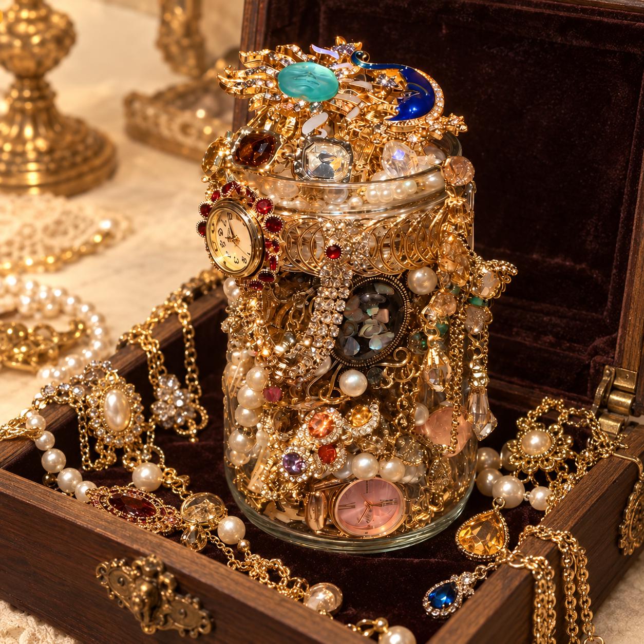 Vintage jewelry jar - Etsy 日本