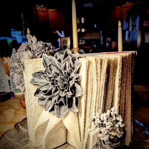 Crystalized "Twilight New Moon" book with Crystalized black flowers image 3