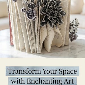 Crystalized "Twilight New Moon" book with Crystalized black flowers image 1