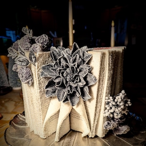 Crystalized "Twilight New Moon" book with Crystalized black flowers image 4