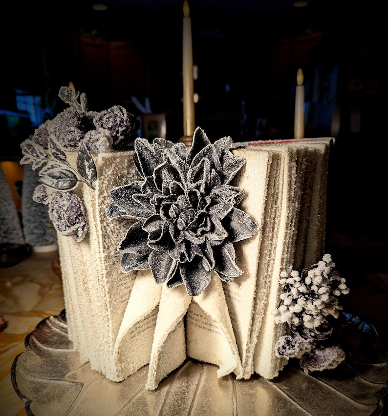 Crystalized "Twilight New Moon" book with Crystalized black flowers image 4