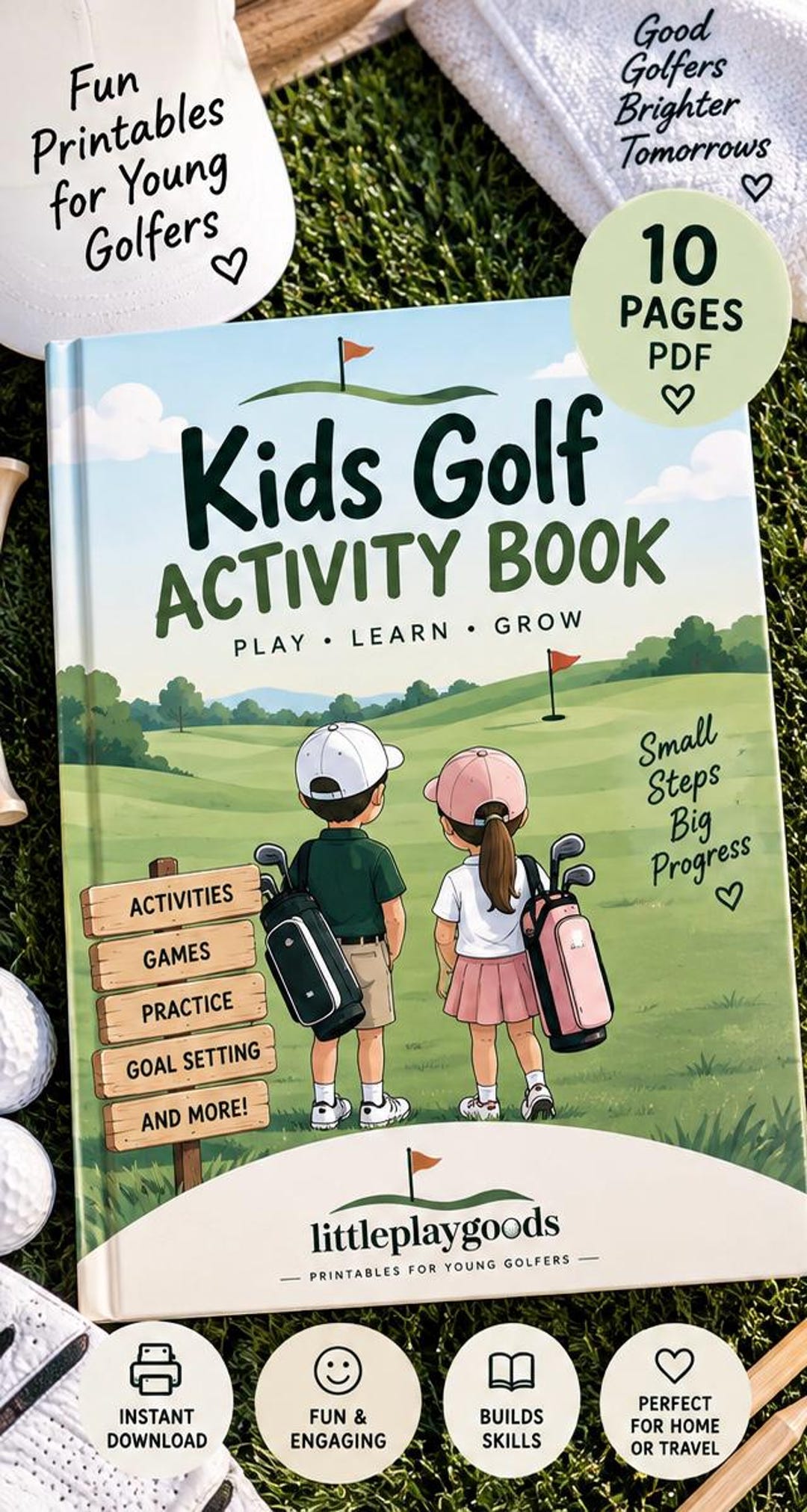 Kids Golf Activity Book Ages 3-6 | Junior Golfer Printable Activities ...